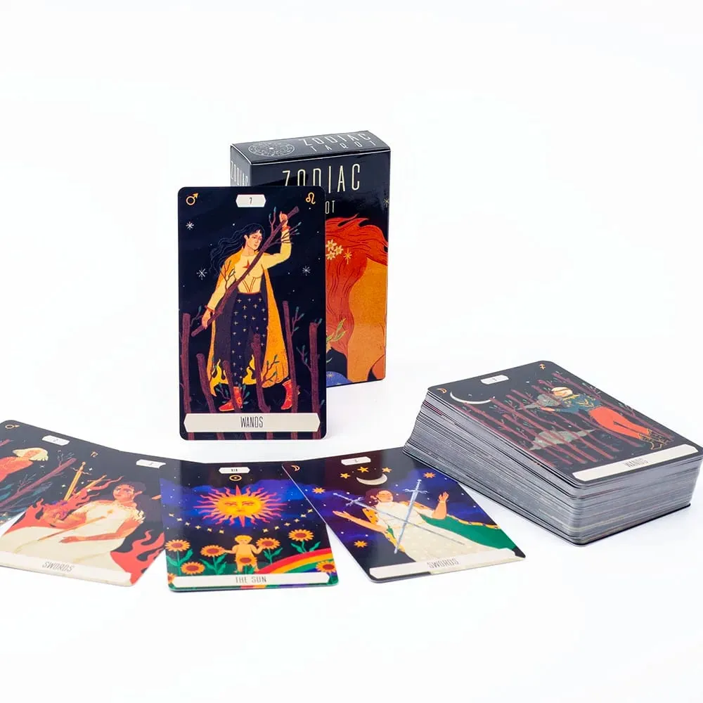 Zodiac Tarot 78-Card Deck Divinatory Path Under the Stars Engaging Board Playing Game for Family Gathering 10.3X6CM — image 3