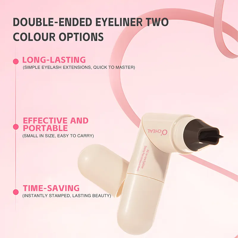 All-in-one Rotating Eyeliner Stamp Pen Quick Eye Makeup Double-Ended Eyeliner Waterproof Long-Lasting Stamp Eyeliner — image 3