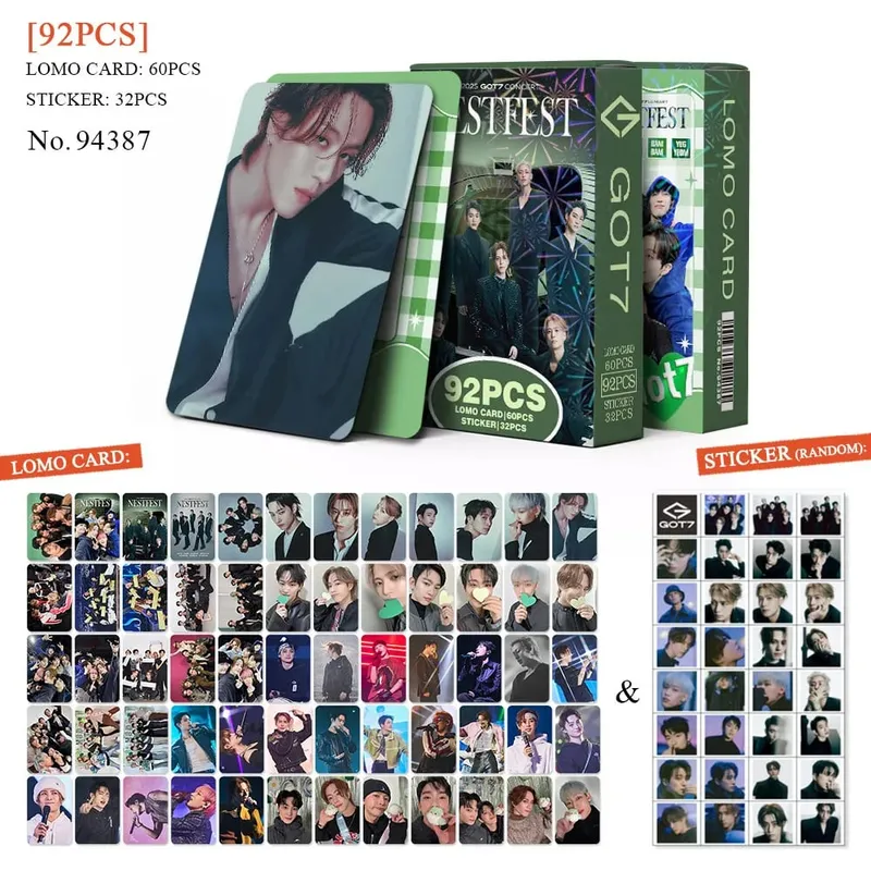 92 ชิ้น/เซ็ต GOT7 NESTFEST Holographic lomo การ์ดสติกเกอร์ Star Photocards Photo Lomo การ์ดแฟนคอลเลกชันพิมพ์การ์ด