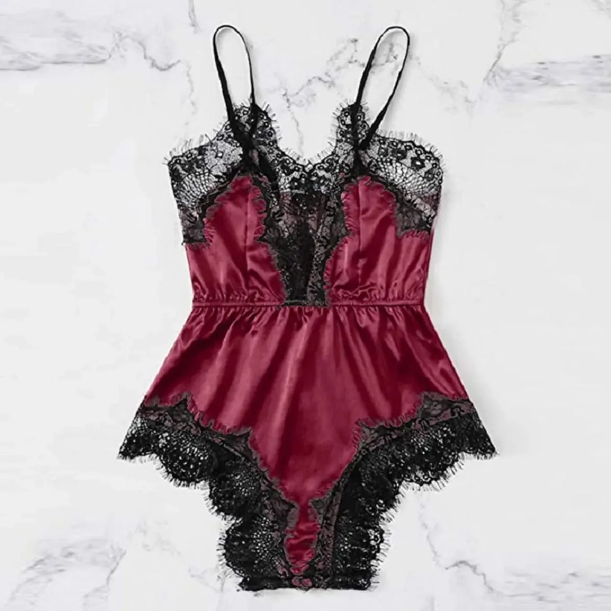Women Sexy Lace Lingerie Bodysuit Home Wear Black Lace Pink Stain Suspenders Shorts Pajamas For Mature Sexy Ladies Nightwear