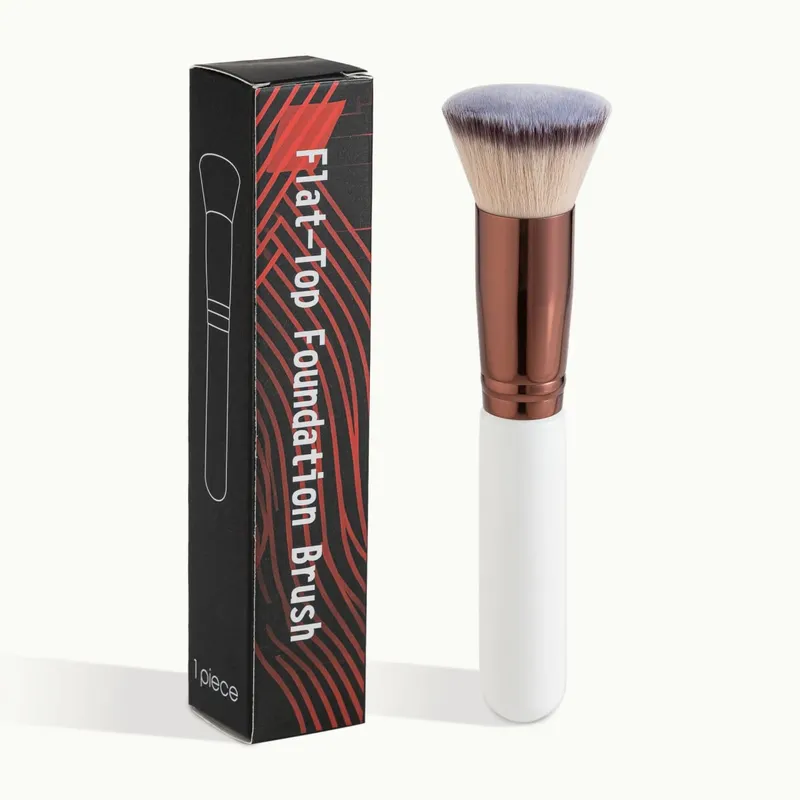 Flat Top Foundation Brush Dense Synthetic Bristles Makeup Brush for Liquid Cream Powder Foundation Blending Flawless Finish