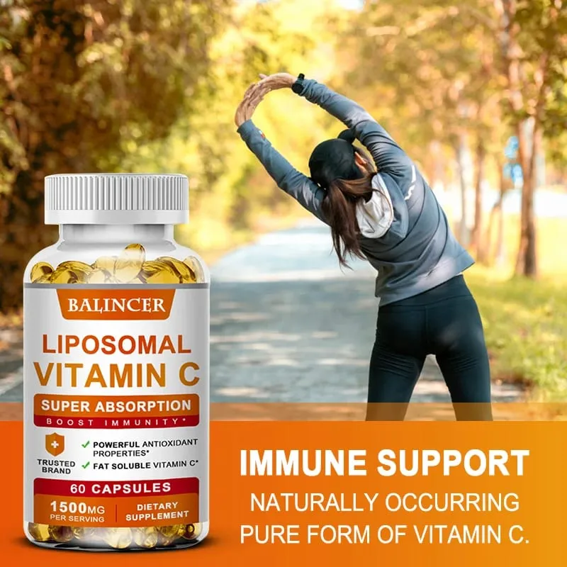 Liposomaal vitamine C-supplement - Gemakkelijk opneembare vetoplosbare vitamine C Antioxidant Ondersteuning van het immuunsysteem Bevordert de gezondheid van de huid
