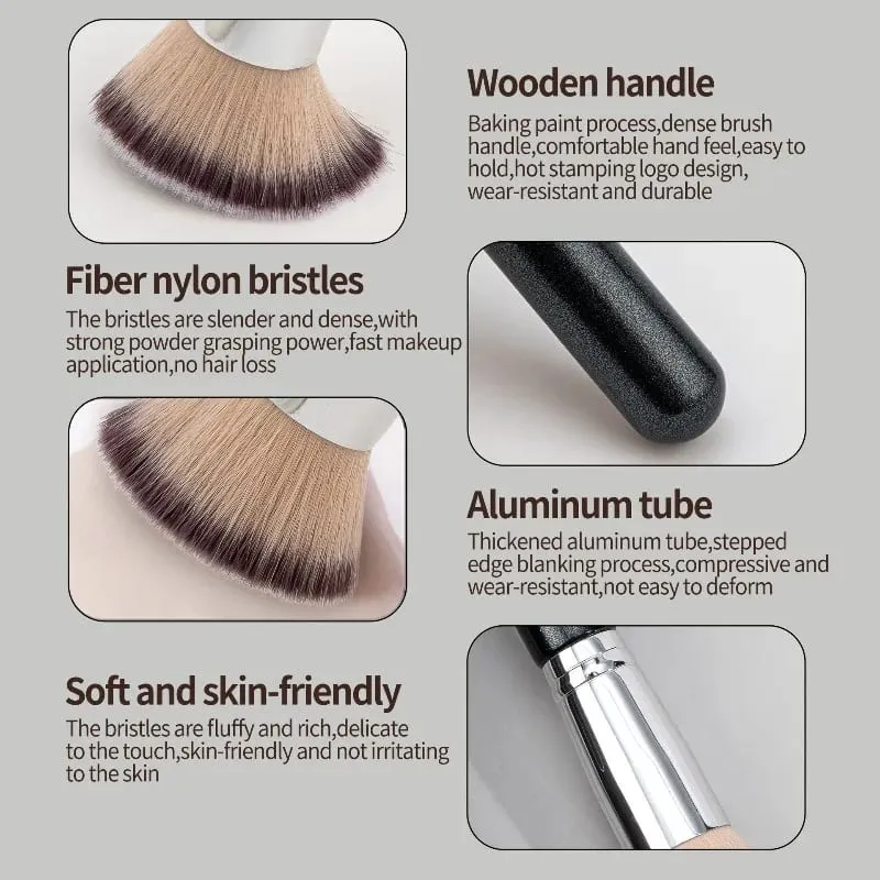 Flat Top Foundation Brush Dense Synthetic Bristles Makeup Brush for Liquid Cream Powder Foundation Blending Flawless Finish