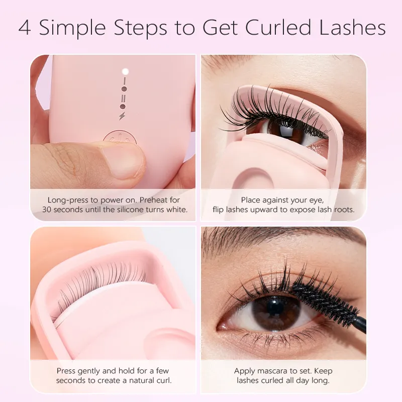 Electric Heated Eyelash Curler with Eyelash Card Makeup Eye Lashes Curler Tool Long Lasting Lash Extension Perm Eyelashes Clip — image 6
