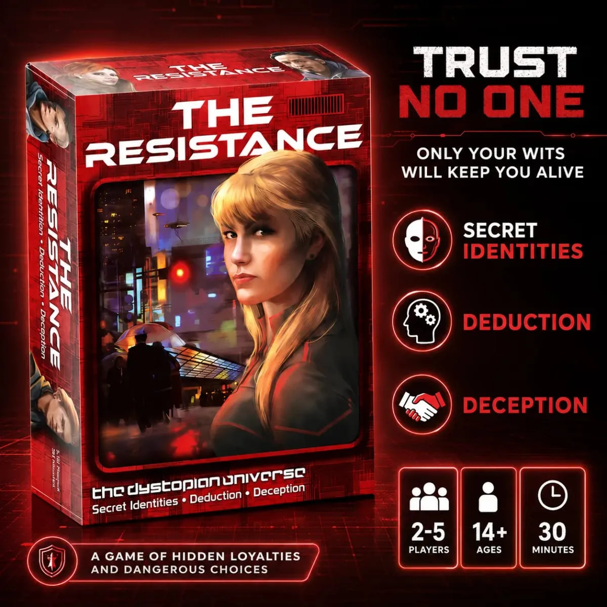 The Resistance Dystopian Social Deduction Card Game Secret Identity Strategy Party Teens Adults English Version — image 2