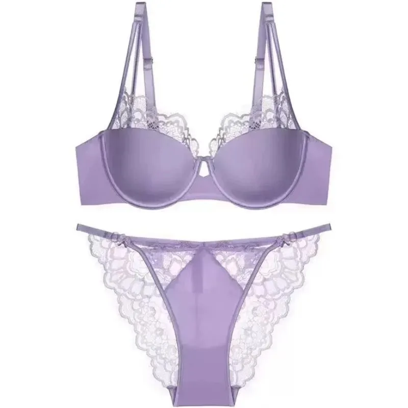 Women Leopard Print Thin Cup Bralette Set Push Up Anti Sagging Soft Underwire Side Fat Control New Arrival Underwear Set — image 1