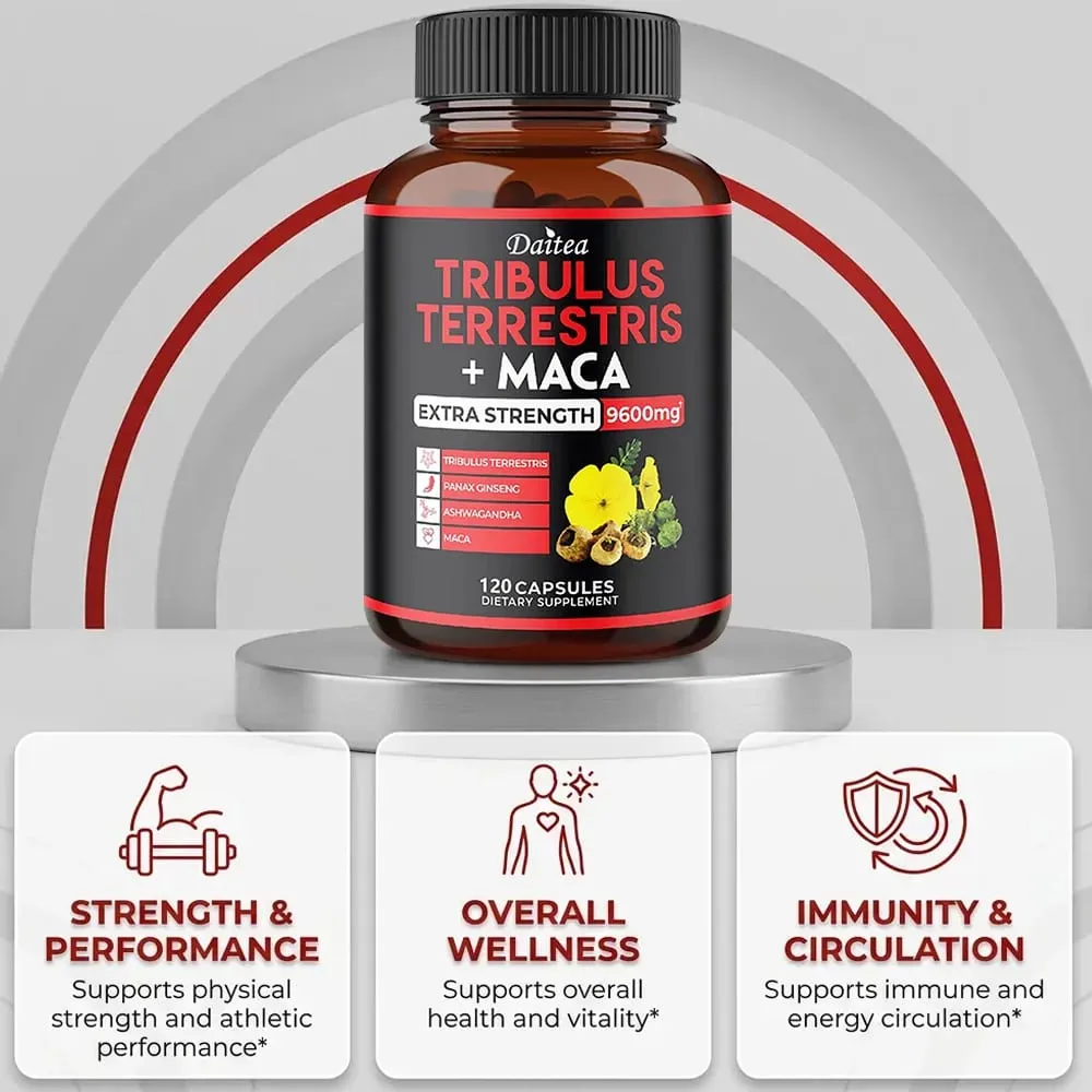 Tribulus Terrestris Capsules 7000mg with Maca Ginseng & Ashwagandha Energy Muscle Focus & Endurance Support for Men — image 6