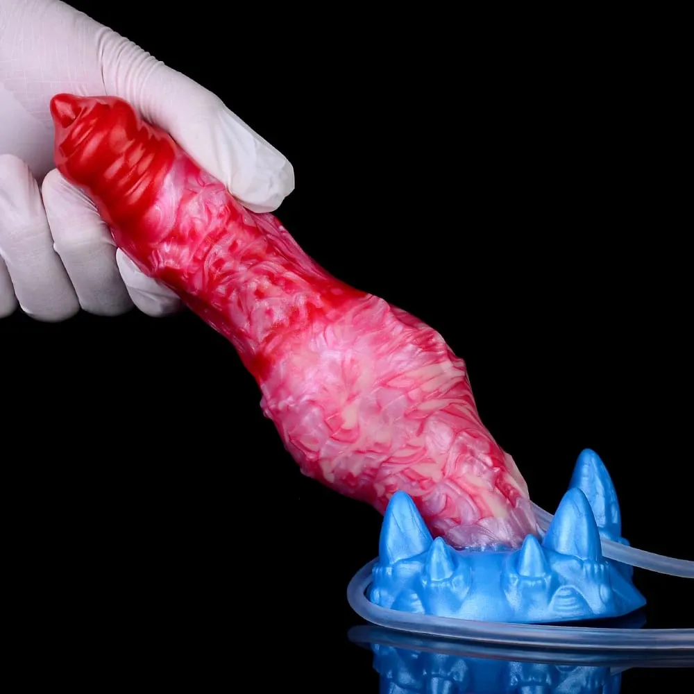 Silicone gonfiabile eiaculazione nodo dildo circonferenza regolabile schizzi fantasia cavallo pene giocattoli adulti del sesso dilatatore anale