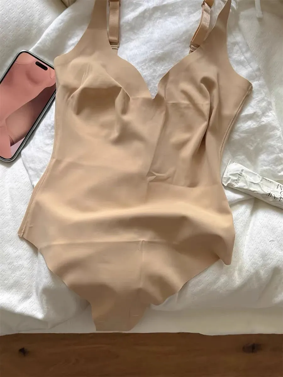 Seamless Shapewear Bodysuit Woman Solid Ultra-Thin U-Back Bodysuit Female High Elasticity Slim Camisole One-Piece Underwear New — image 2