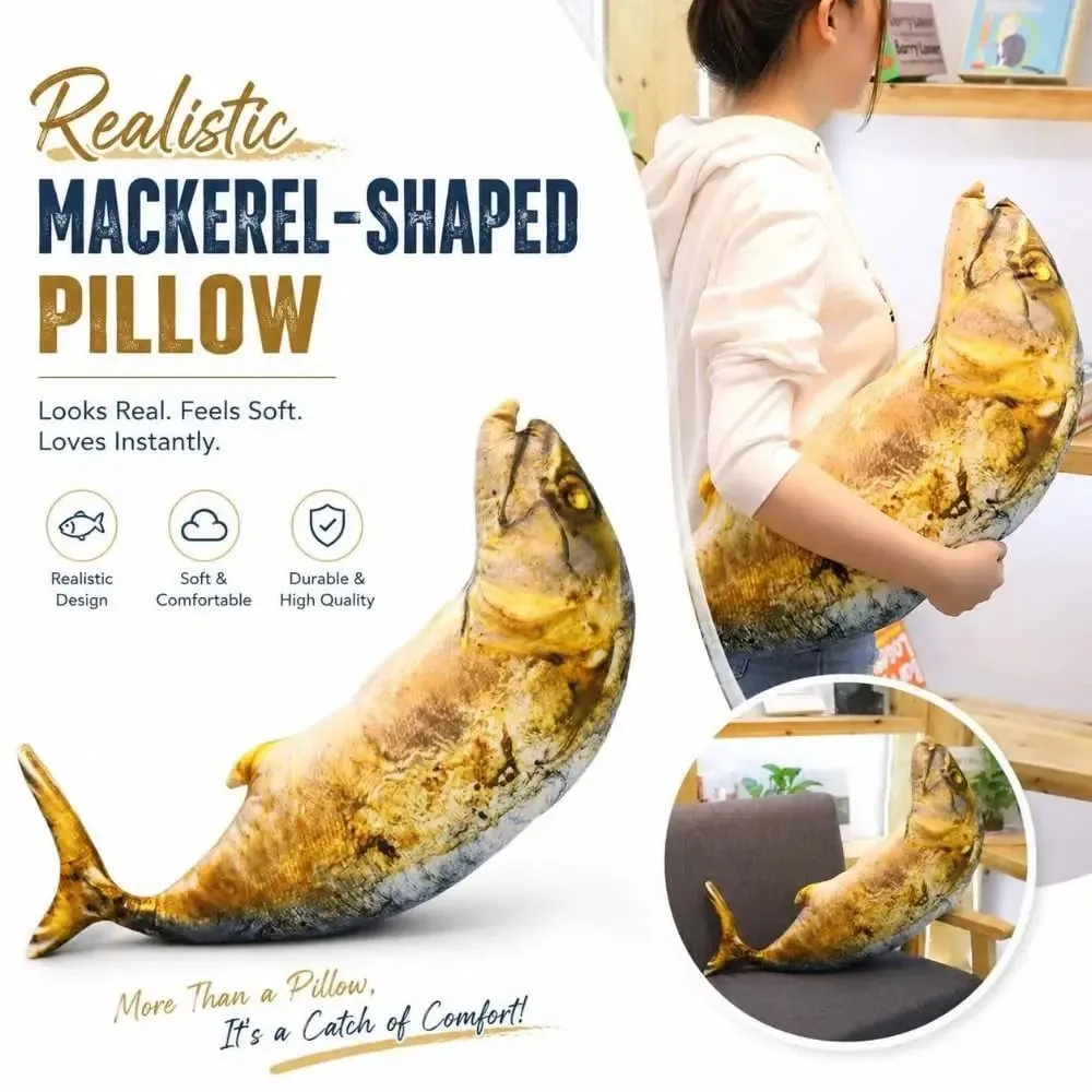 Gifts Realistic Mackerel Plush Pillow Plush Soft Stuffed Mackerel-shaped Cat Toy Fish Plush Toy Home Decor — image 4
