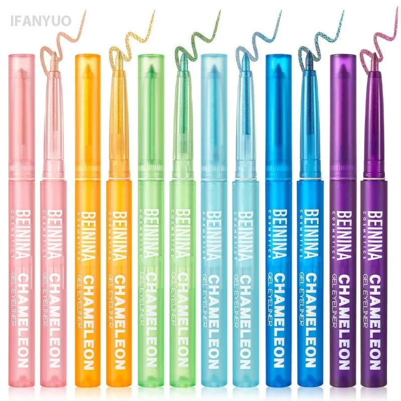 Metallic Chameleon Gold Eyeliner Gel Pen Pearlescent Polarized Glitter Green Inner Eye Liner Shiny Multicolor Soft Eyes Pigment — image 7