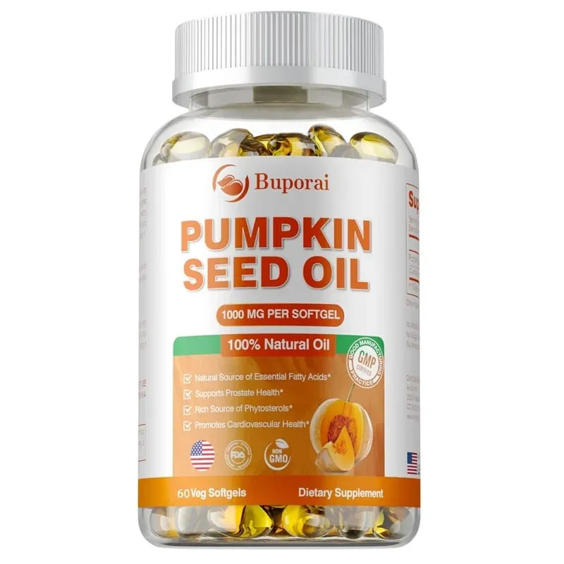 Pumpkin Seed Oil Capsule - Support Prostate and Urinary Tract Health Hair Growth & Skin Care Prevent Hair Loss — image 8