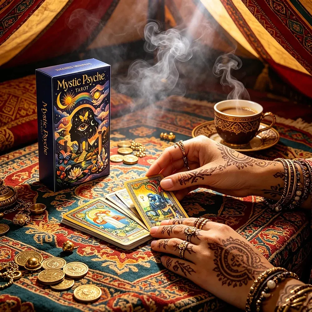 Mystic Psyche Tarot Deck English Divination Cards Mystical Cosmic Butterfly Crystal Theme Fortune Telling Board Game Tarot Cards — image 3