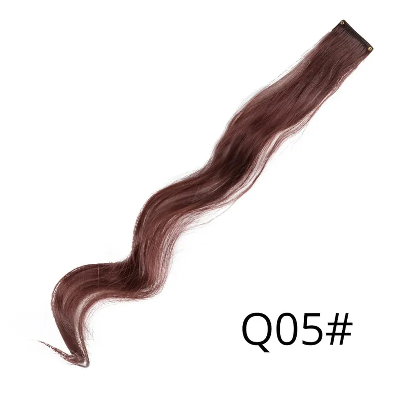 Leeons pince en une pièce Extensions de cheveux droite Ombre violet bleu rose Extension cheveux femmes synthétique faux faux cheveux — image 11