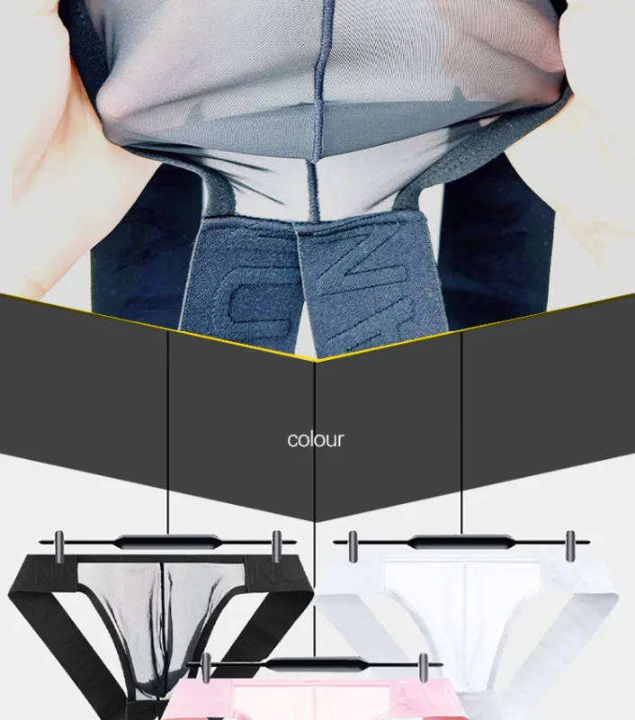 Trendy Men's Thong Comfortable Passionate Fitness Underwear Show Buttocks Personality Transparent Men Summer Triangle Brief — image 14