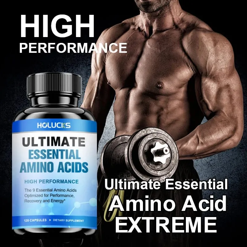 Essential Amino Acids EAA Supplement 9 EAAs 120 Tablets Muscle Recovery Energy Performance