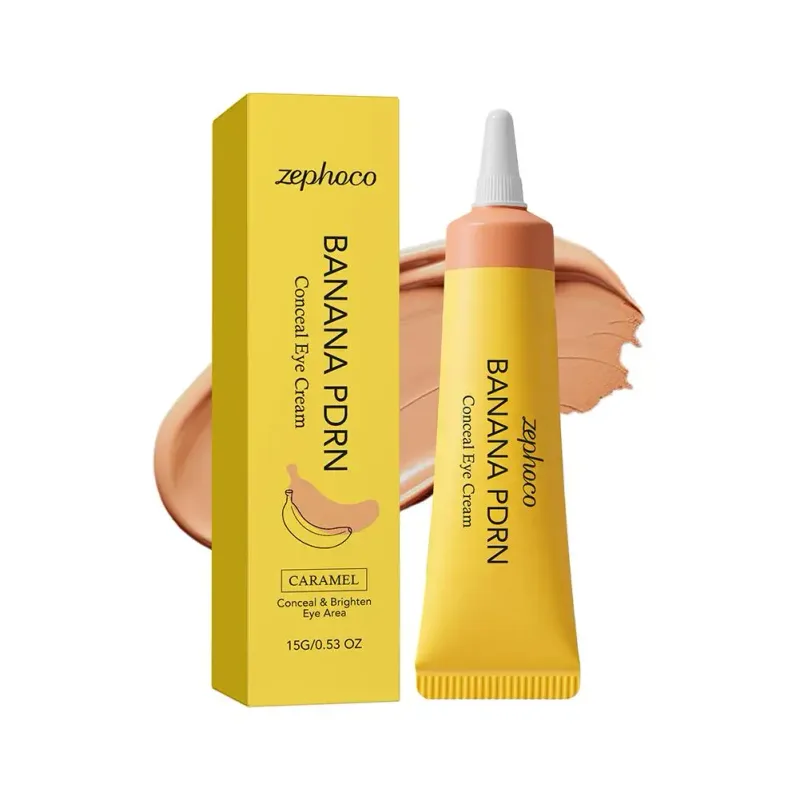 Zephoco Banana PDRN Concealer Eye Cream Brighten Sooth Repair Lightweight Eye Moisturizing Concealer Non Sticky Under Eye Cream