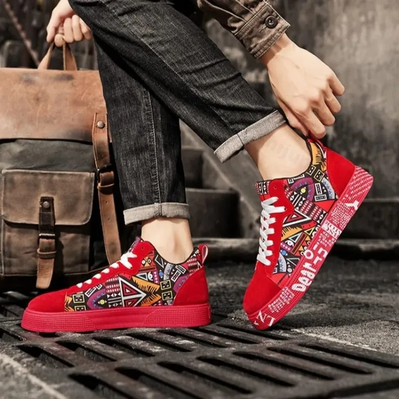 Mens Casual Sport Shoes 2025 Autumn Fashion Comfort Non Slip Casual Sneakers Platform Outdoor Running Shoes Graffiti Board Shoes — image 5