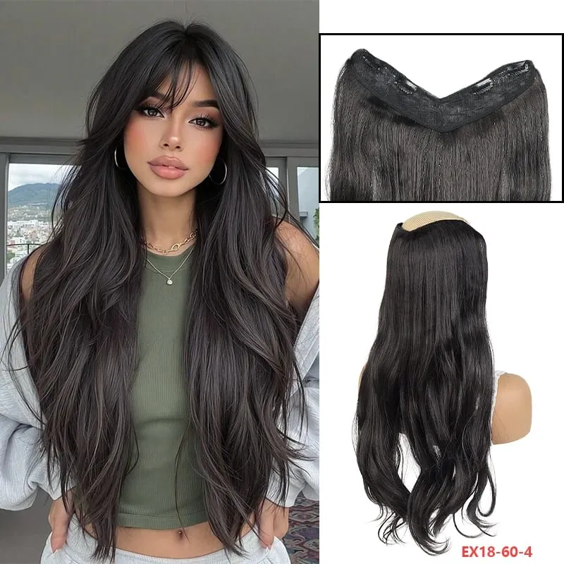 Easy Clip-In V-Wig Piece 20" or 24" Wavy Synthetic Hair Extension Adds Length & Fullness in Seconds — image 12