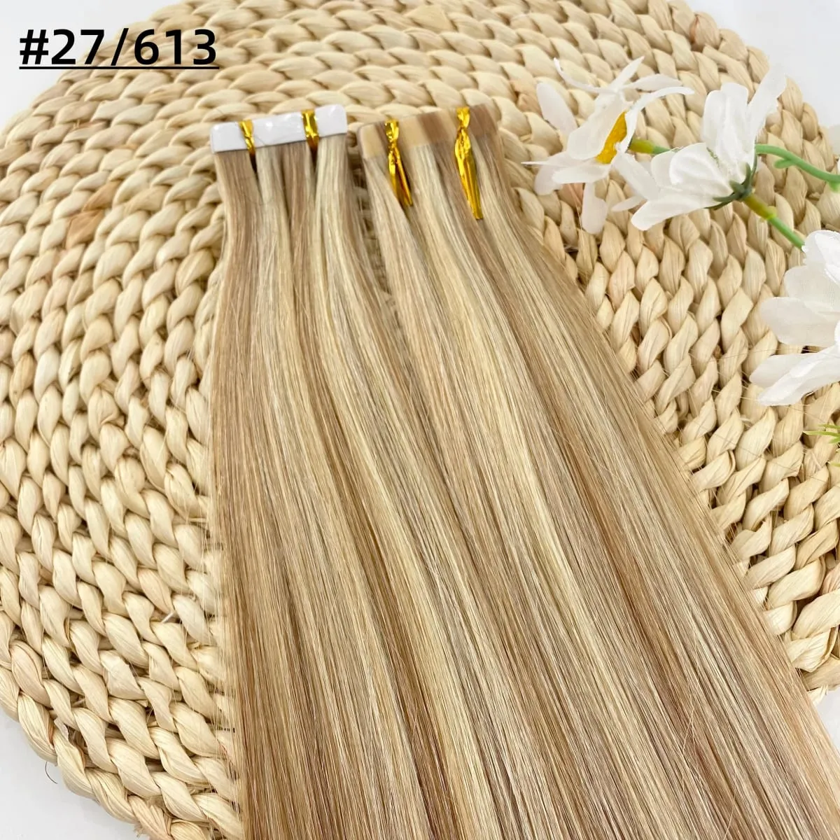 Blonde Seamless Tape in Hair Extensions Human Hair Skin Weft PU Tape on 20 PCS 18'-30' Length Easy Installation Hair Extensions — image 22