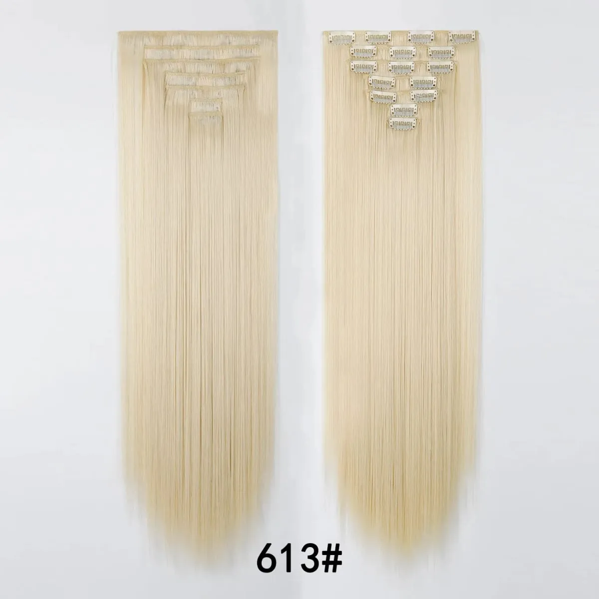 24 Inch Clip-in Hair Extensions 7 Pcs Long Straight Synthetic Hair Extensions Invisible Clip-ins Hairpieces for Women Daily — image 21