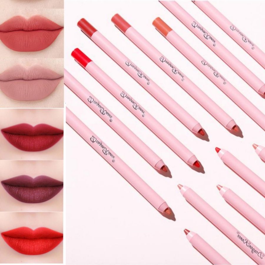 Pelapik Bibir Matte Kalis Air dalam Pes Kacang Warna Lip Plumping Gincu Pen Pelapik Bibir Tidak Pudar Kalis Air dan Peluh Tahan Lama Matte Lip Liner Pen Gincu Bibir Montok Satu Saat — image 7