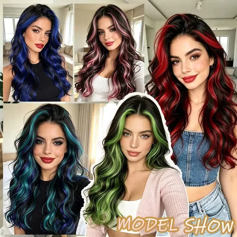 Synthetic 5 Clips in Hair Extensions Body wave Natural Hair Fake False Hair Piece Extentions For Women And Girl halloween wig — image 6