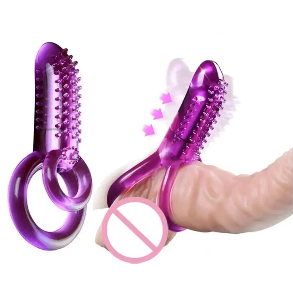 Anel peniano vibratório com língua, estimulador de clitóris, nódulos elevados, contas anais para casal, brinquedos sexuais adultos, anel peniano vestível