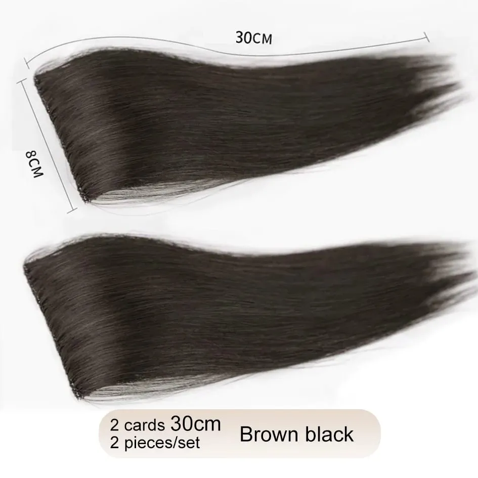Synthetic 2 pieces/set of wig pads hair extensions opening and top replacement pieces replacement artifact — image 22