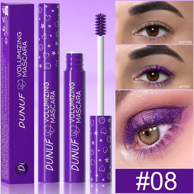 Colorful Eyelash Mascara 5D Silk Fiber Volume Curling Lengthening EyeLashes Extension Purple Blue White Waterproof Eye Makeup — image 8