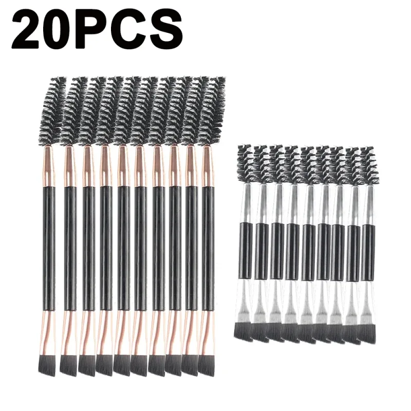 Double-headed Angled Eyebrow Brush Eyelash Comb Propesyonal na Makeup Brushes para sa Brow Eyelash Extension High Quality Eye Brushes — image 16