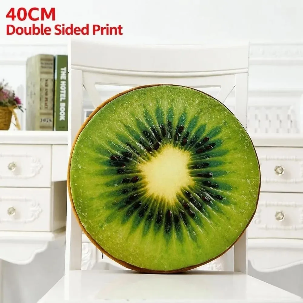 Cute Round Fruit Pillow Simulation Plush Fabric Seat Cushion Fruit Slice Print Stuffed Inner Plush Pillow Sofa Decor — image 16