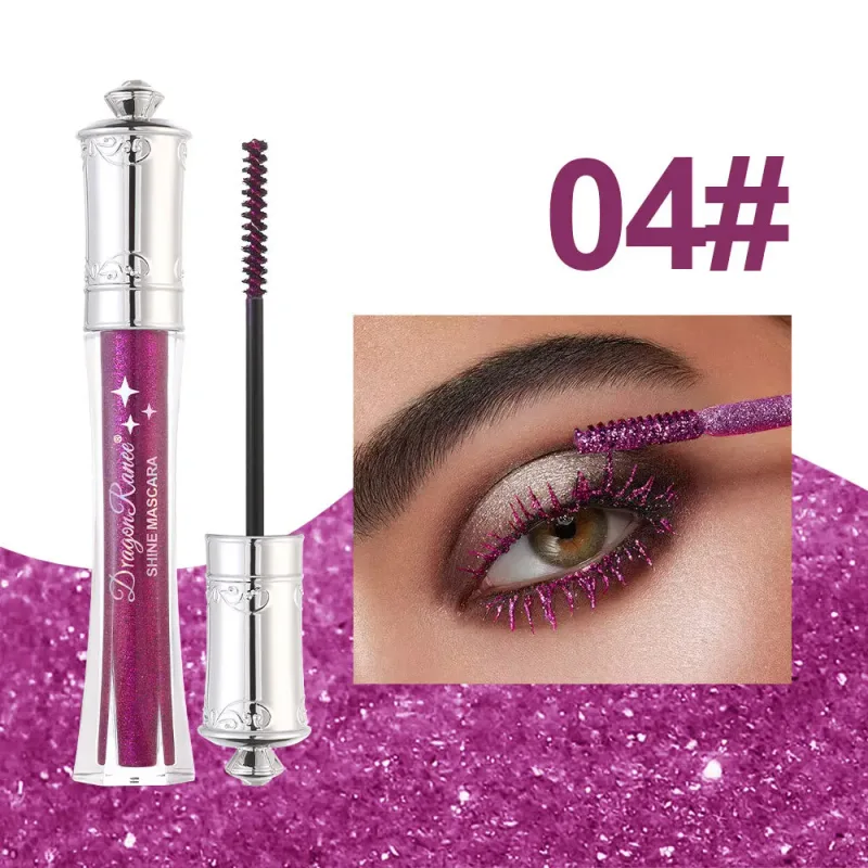Máscara de pestañas colorida con diamante brillante, máscara resistente al agua con purpurina azul, extensión de pestañas de belleza, maquillaje de ojos brillante de secado rápido