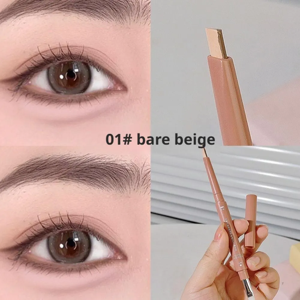 3 in 1Double Ended Lying Silkworm Pencil Highlighter Pen Nude Liquid Contour Liner Eye Makeup Stick With detail brush