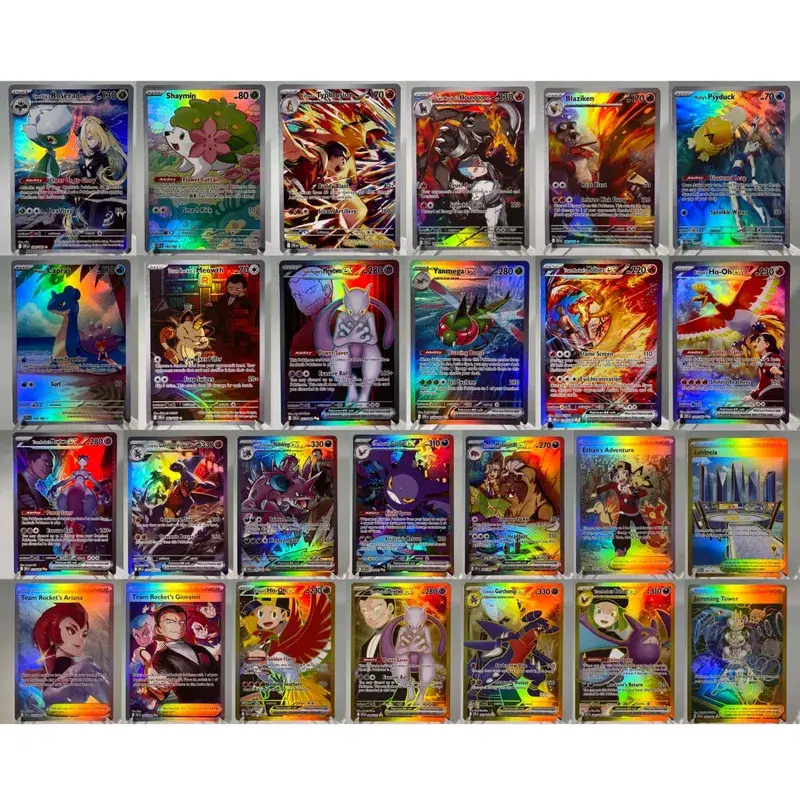 OBF PAL ASR Cards PTCG4-B EX Rainbow Ninetales Cleffa Charizard Rare Collection Battle Toys Gifts for Hobbies — image 6