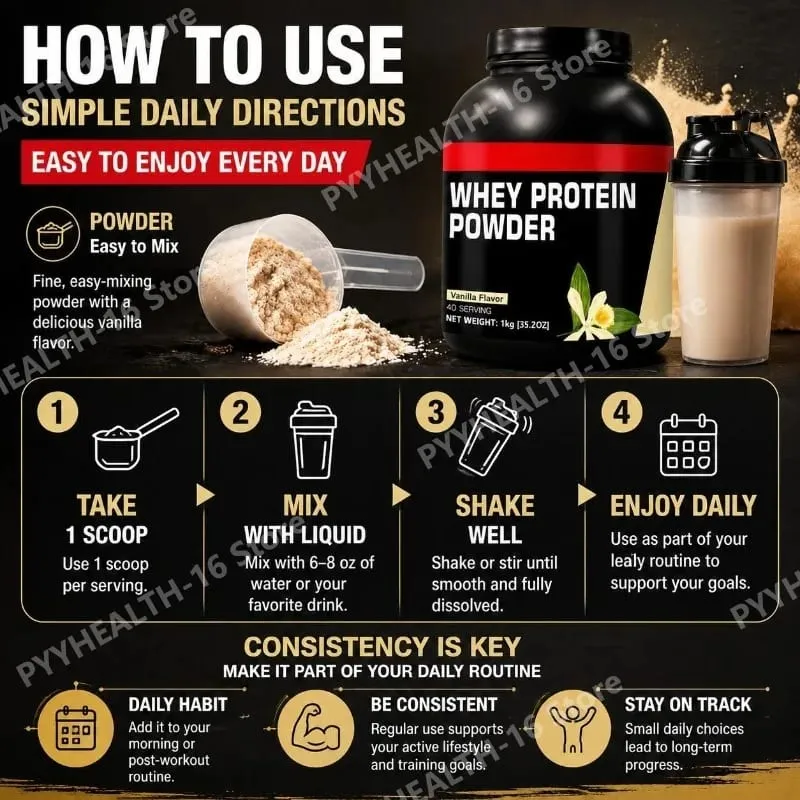 Whey Protein Powder Multiple Flavors Lean Muscle Support & Post-Workout Nutrition Easy Mix Protein 40 Servings 1kg / 35.2 Oz