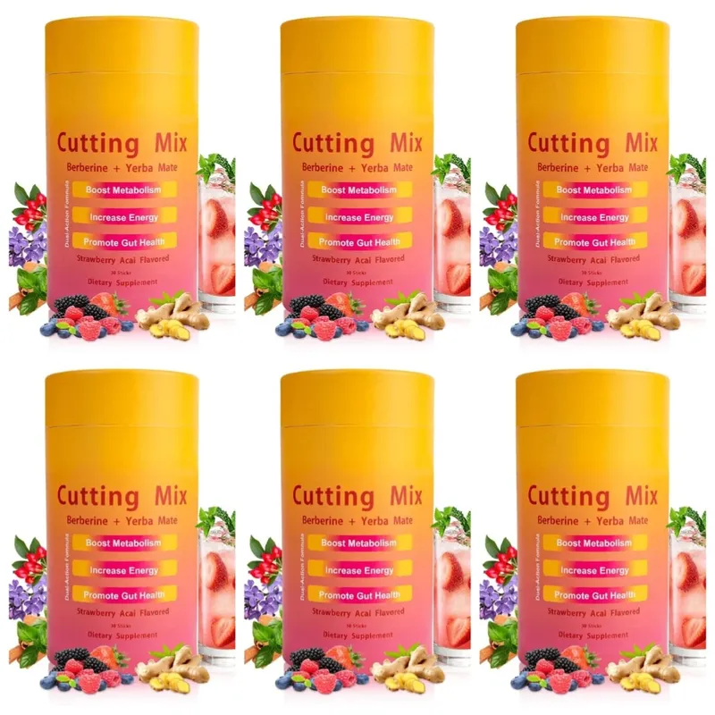 Berberine Yerba Mate Drink Mix Cutting Metabolism & Energy Support Strawberry Acai Flavor Gut Wellness 30 Stick Packs 180g — image 10