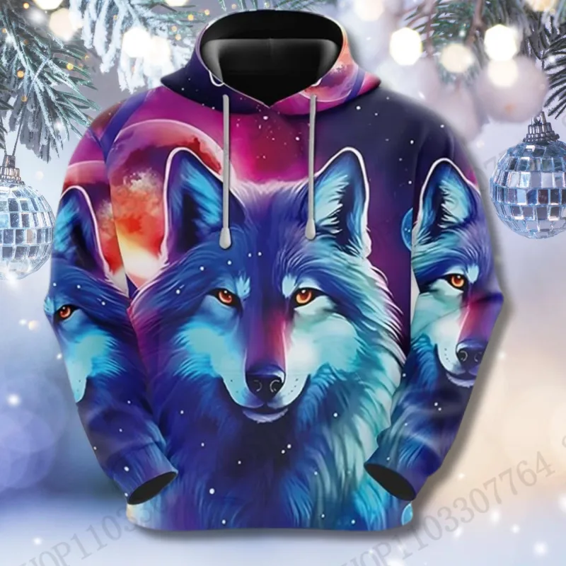 Fire Wolf 3d Print Hoodie Men Women Fashion Y2k Graphic Hoodie Tracksuit Animal Hoodie Sweatshirt Autumn Winter Clothes Y2k Coat