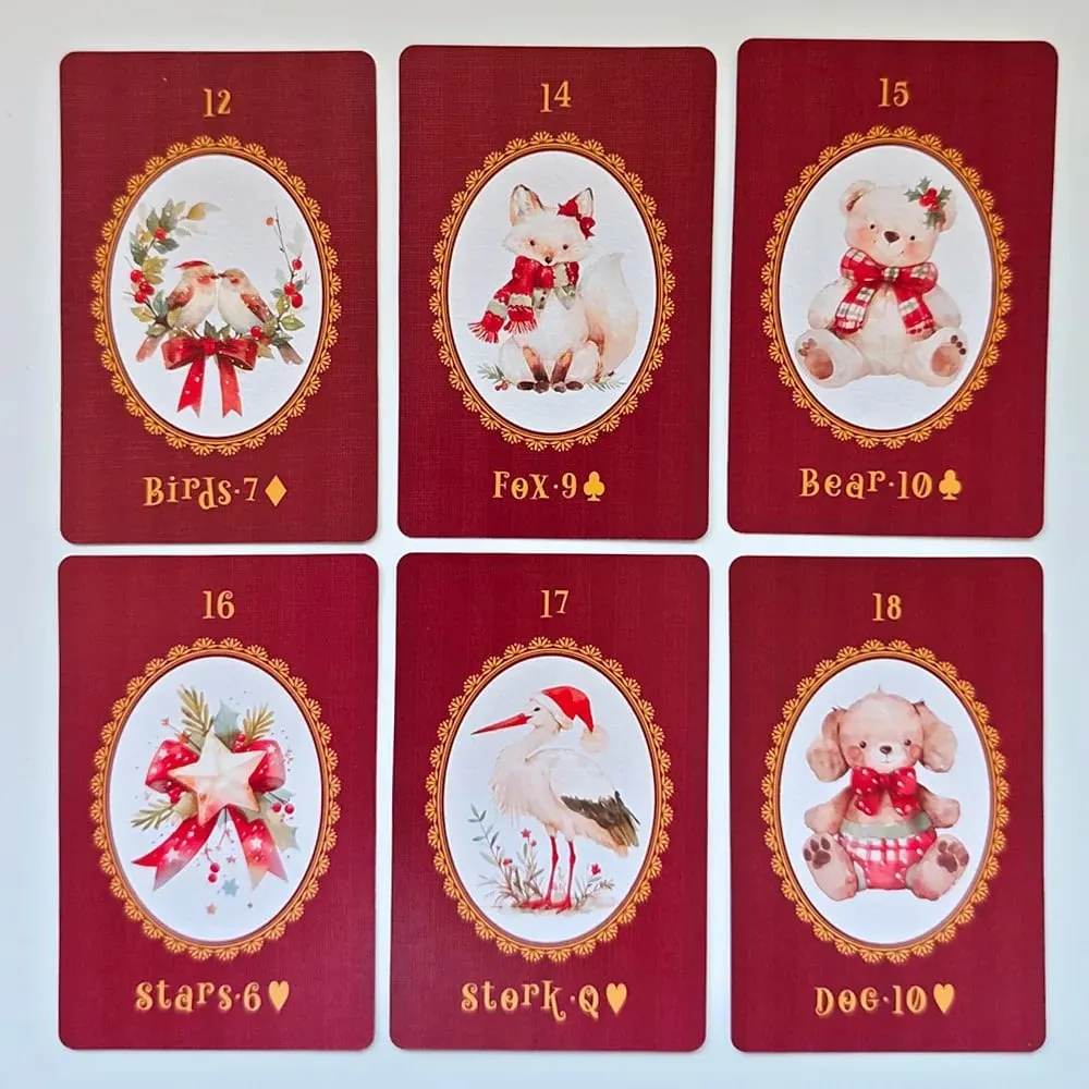 Christmas Carol Lenormand Oracle Cards 42PCS Christmas Watercolor Tarot Deck 6*9cm Divination Board Game Christmas Gift — image 4
