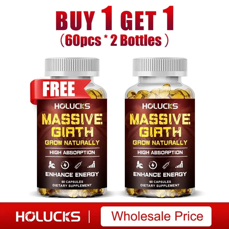 Massive Girth Capsules for Men Testosterone Booster Hormone Support Muscle Growth & Strength Size Enhancement Supplement — image 9
