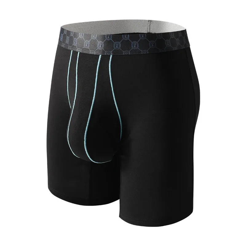 Bamboo Fiber Boxer Shorts Mens Underwear Cueca U Convex Pouch Panites Man Extended Long Underpant Male Plus Size Boxers M-XXL — image 4