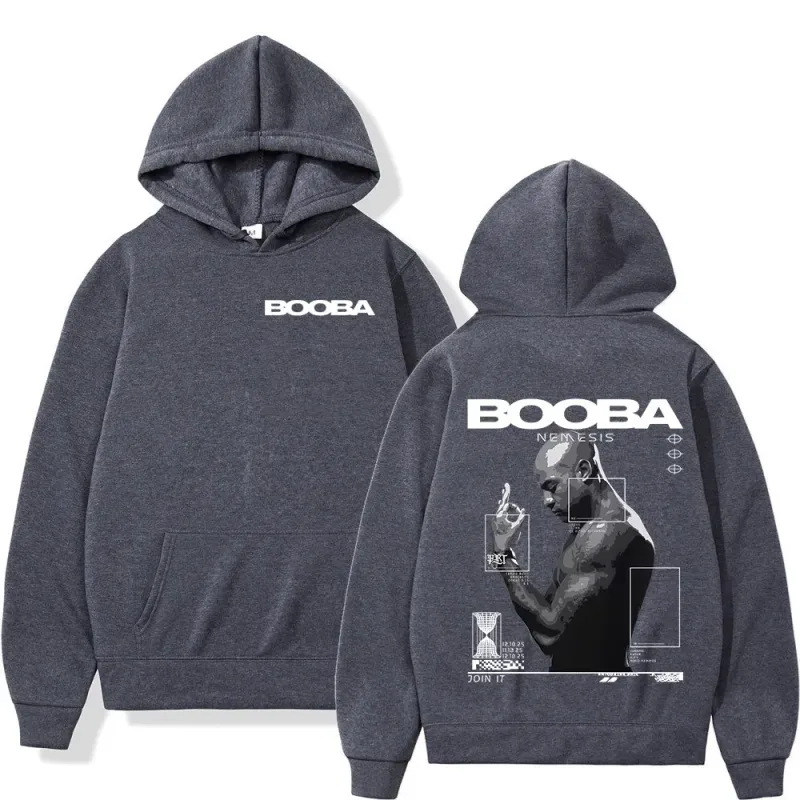France Rapper Booba Nero Nemesis Hoodies Men's Clothing Retro Fashion Hip Hop Long Sleeves Hooded Sweatshirts Oversized Pullover — image 3