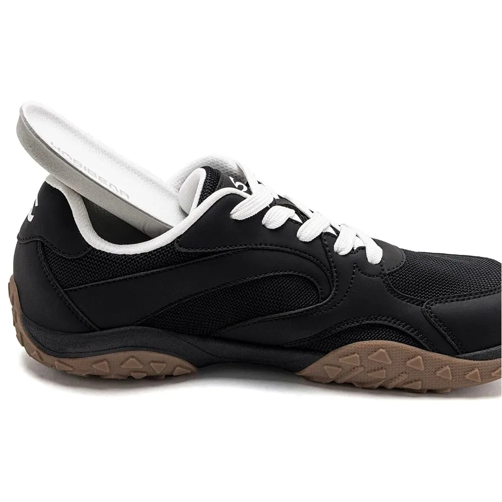Unisex Wide Toe Hiking Sneakers Lace-Up Walking Shoes Outdoor Travel Artificial Leather Mesh Minimalist Sneakers