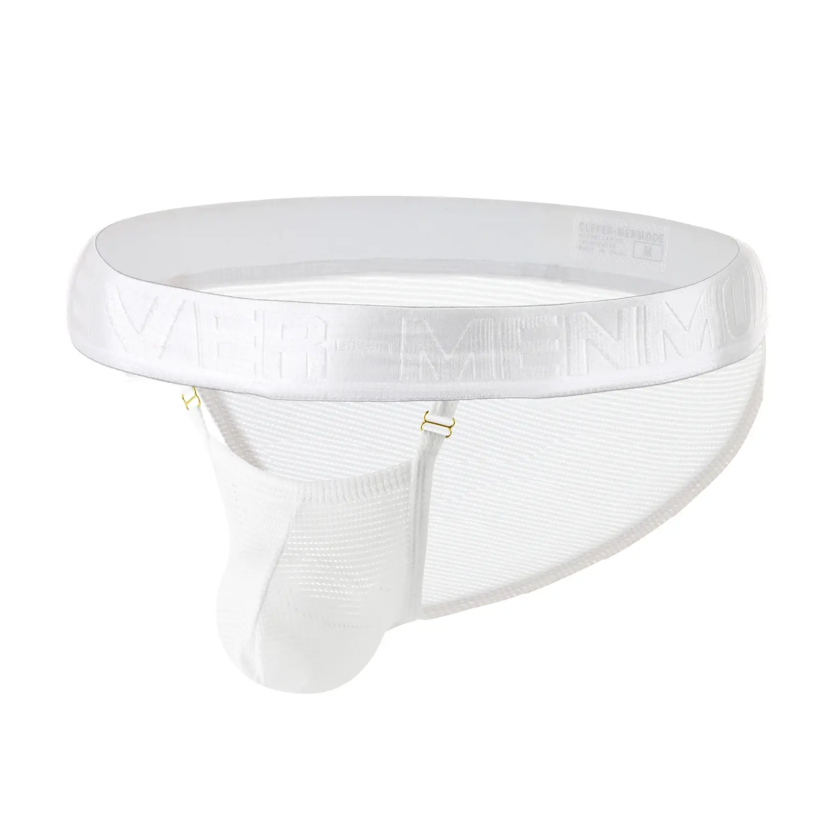 Briefs Men Underwear Hollow Pouch Mesh Underpants Man High-cut Wide Waistband Brief Metal Buckle Decor — image 7