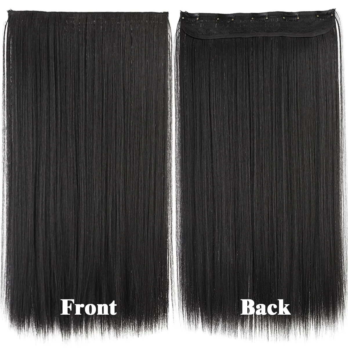 Synthetic 20“24” 28 5 clip hair extension piece wig women extend heat-resistant wig long straight hair — image 4