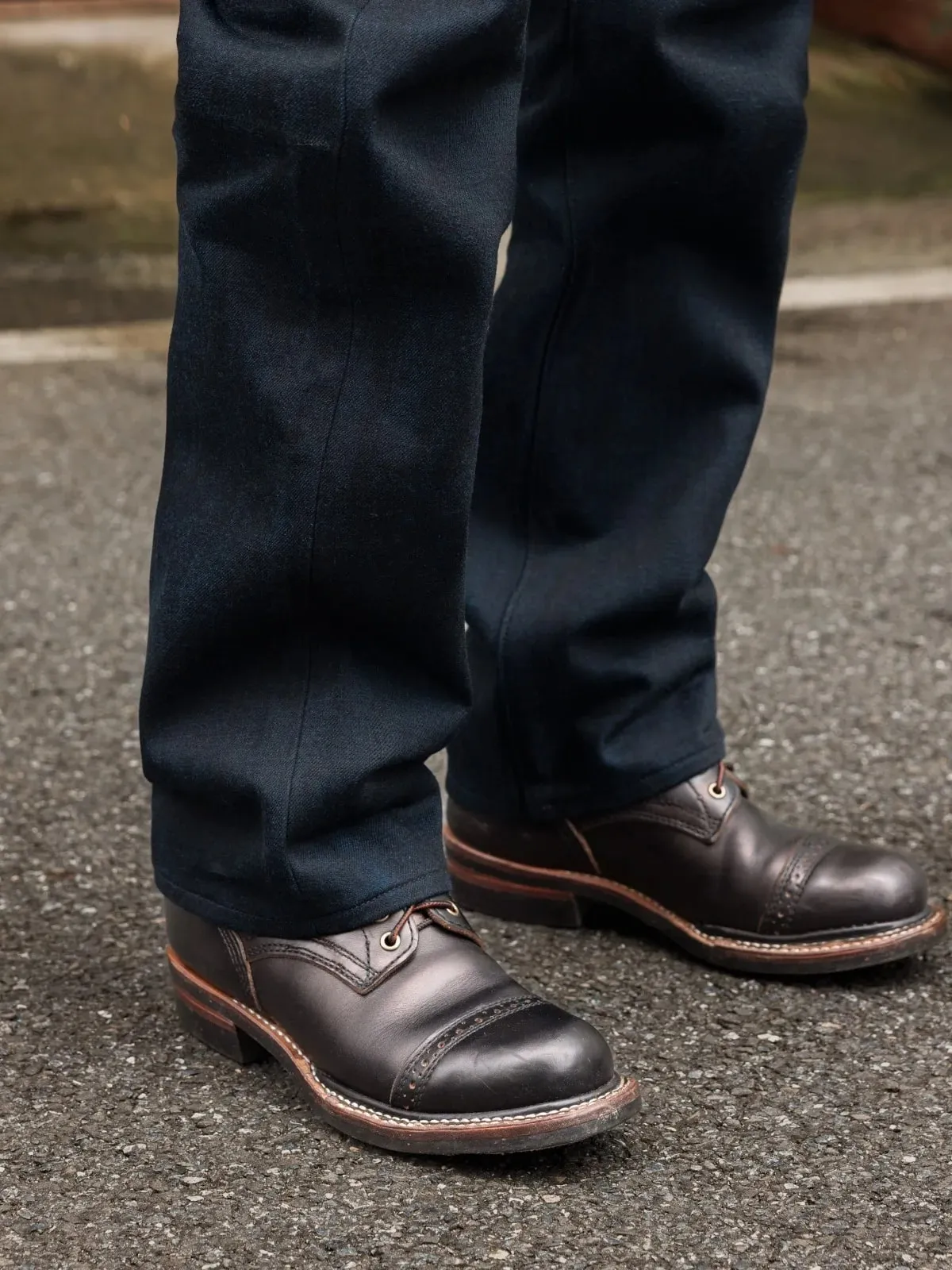 Red Tornado Midnight Blue Selvedge Jeans Men 16oz Denim Straight Fit Dark Indigo Workwear Pants — image 4