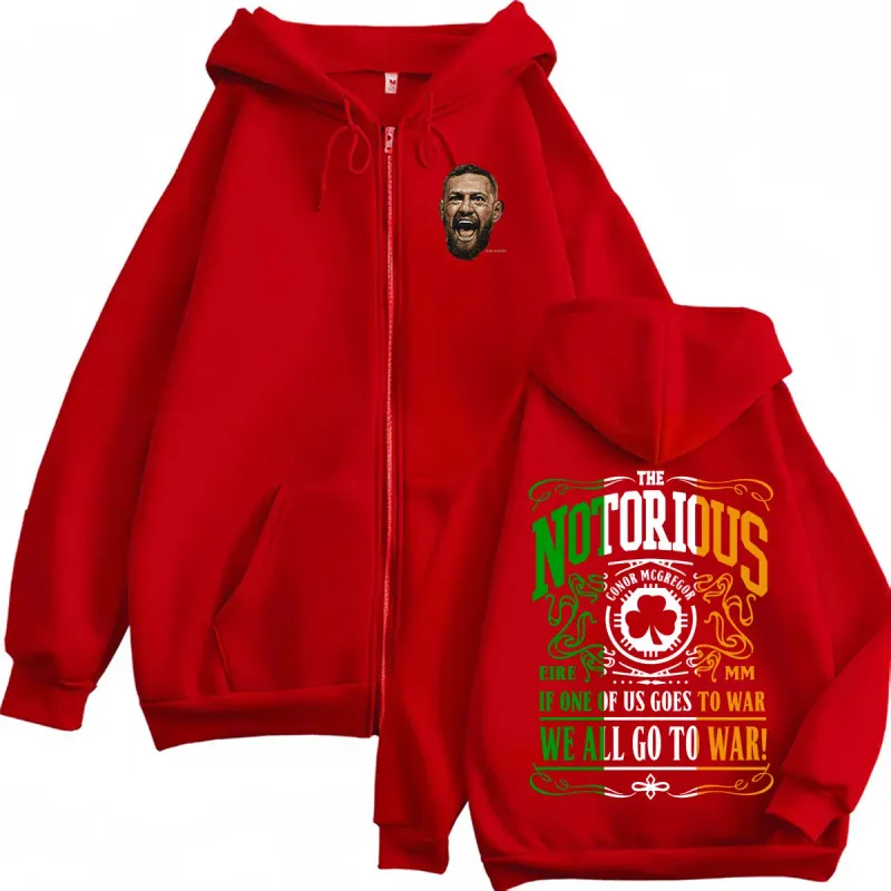 The Notorious Conor Mcgregor-sudaderas con cremallera para hombre y mujer, sudaderas estéticas de violencia, chaqueta informal de lana con cremallera, jerséis, abrigos