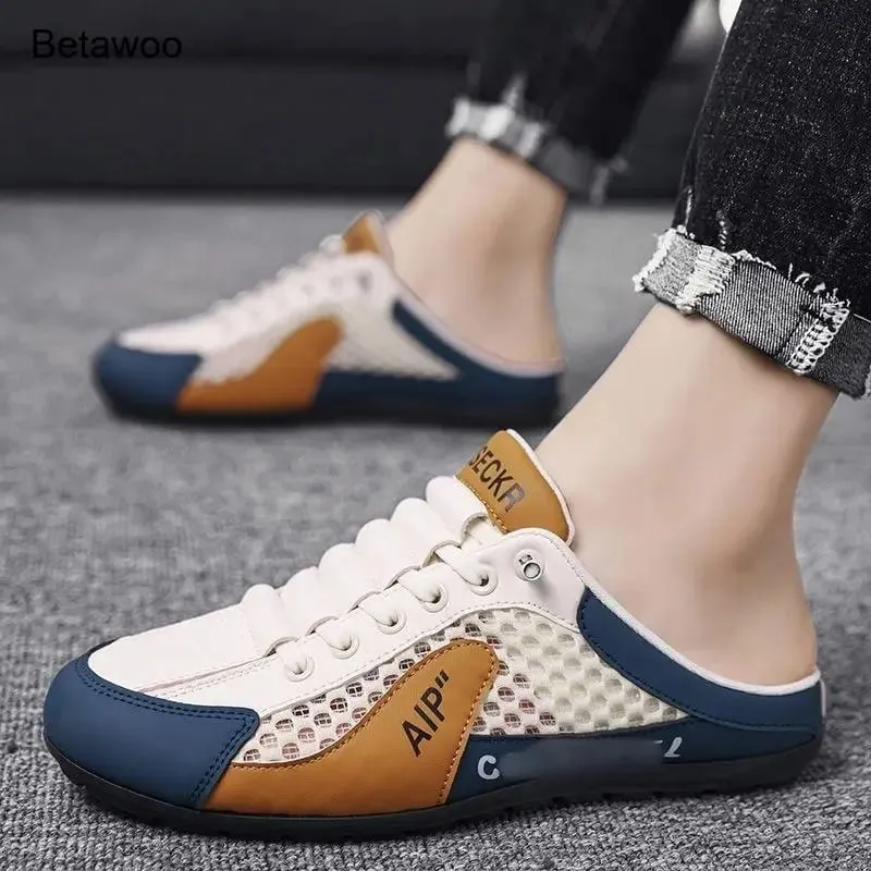 Backless Slip On Half Slide Sneakers for Men Breathable Mesh Casual Shoes — image 5