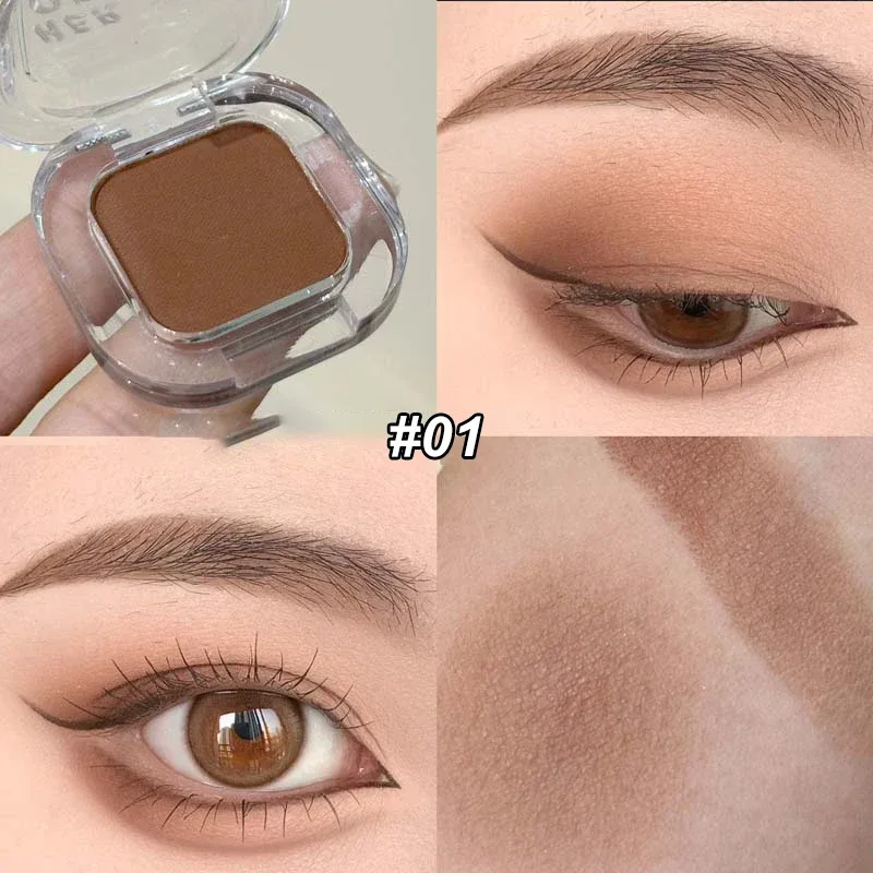 Red Brown Monochrome Eyeliner Eyeshadow Powder Palette Silky Matte Chocolate Lying Silkworm Eyeliner Waterproof Aegyo-sal Makeup — image 9