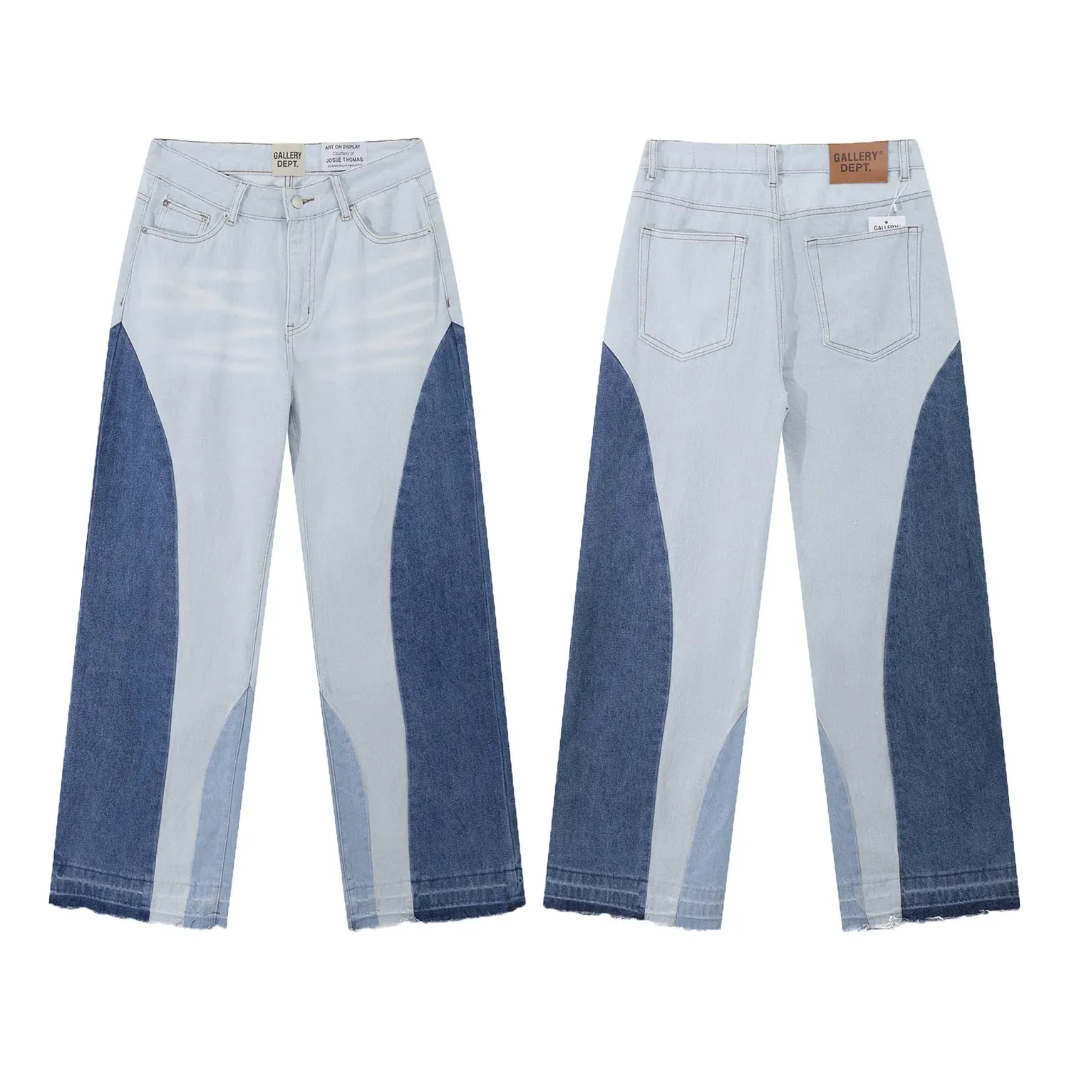 Denim Bell-bottoms Washed And Worn Patchwork Jeans — image 14